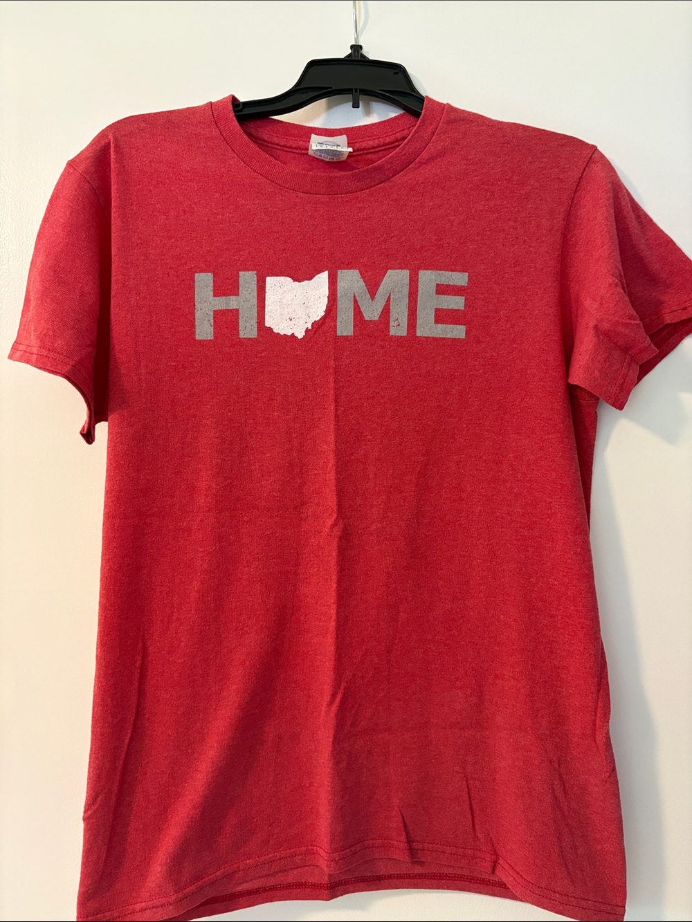 Delta Pro Weight Red Graphic Tee with Blue Logo
